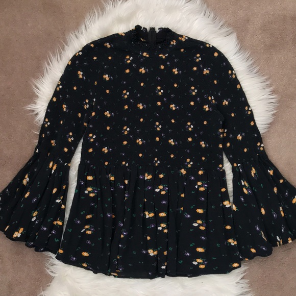 byTimo • Bohemian Smocking Blouse Black Floral - Picture 5 of 5